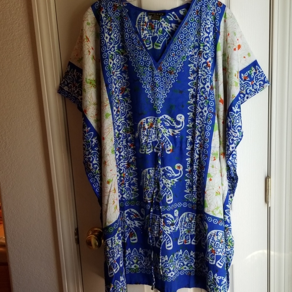 NWT ANA & KATE ELEPHANT SHORT CAFTAN 💚 - Picture 2 of 5
